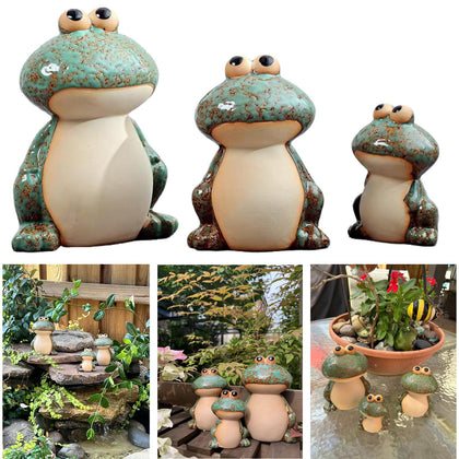 DIY Hub ceramic frog dad statue adds garden whimsy and charm