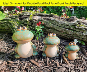 DIY Hub ceramic frog garden display by steps enhances curb appeal