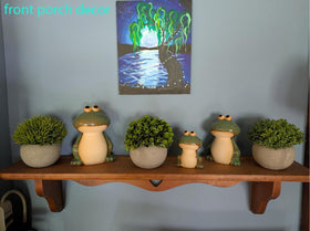 DIY Hub ceramic frog pond-side decor withstands weather for outdoor spaces