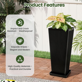 Diyfire tall planters suitable for both outdoor and indoor spaces.