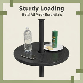 Diyfire umbrella table-assembly demonstrates quick setup for outdoor gatherings