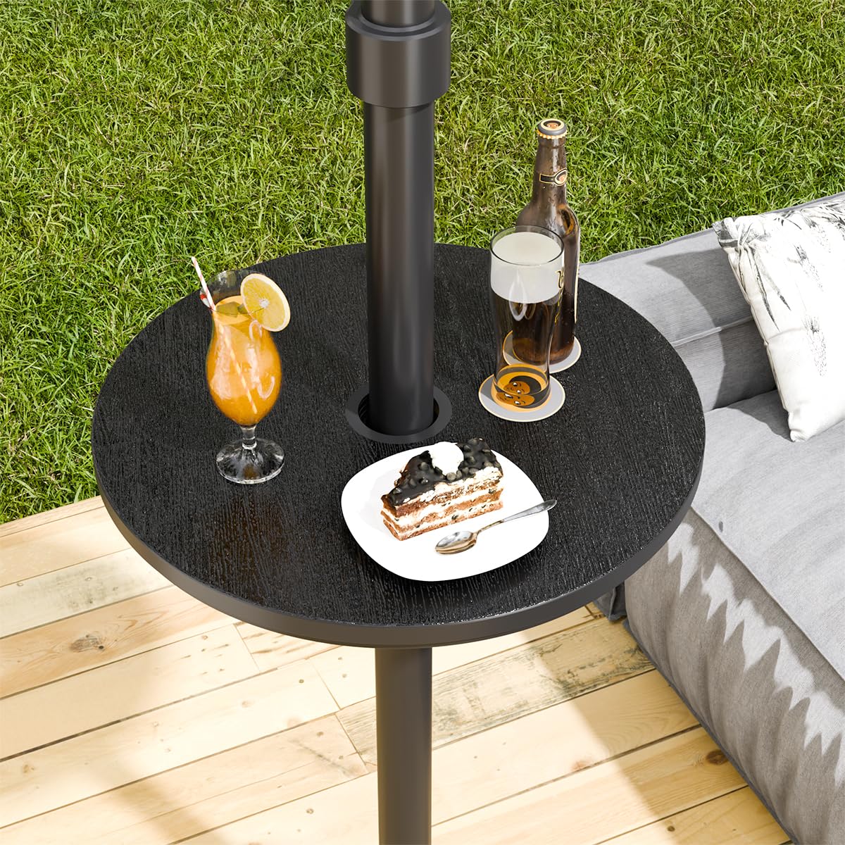 Diyfire umbrella table-base-stability emphasizes steady support near poolside