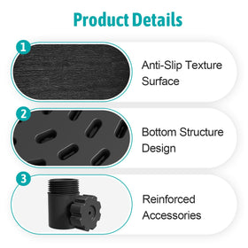 Diyfire umbrella table-round-top shows 14.8 inch surface for snacks