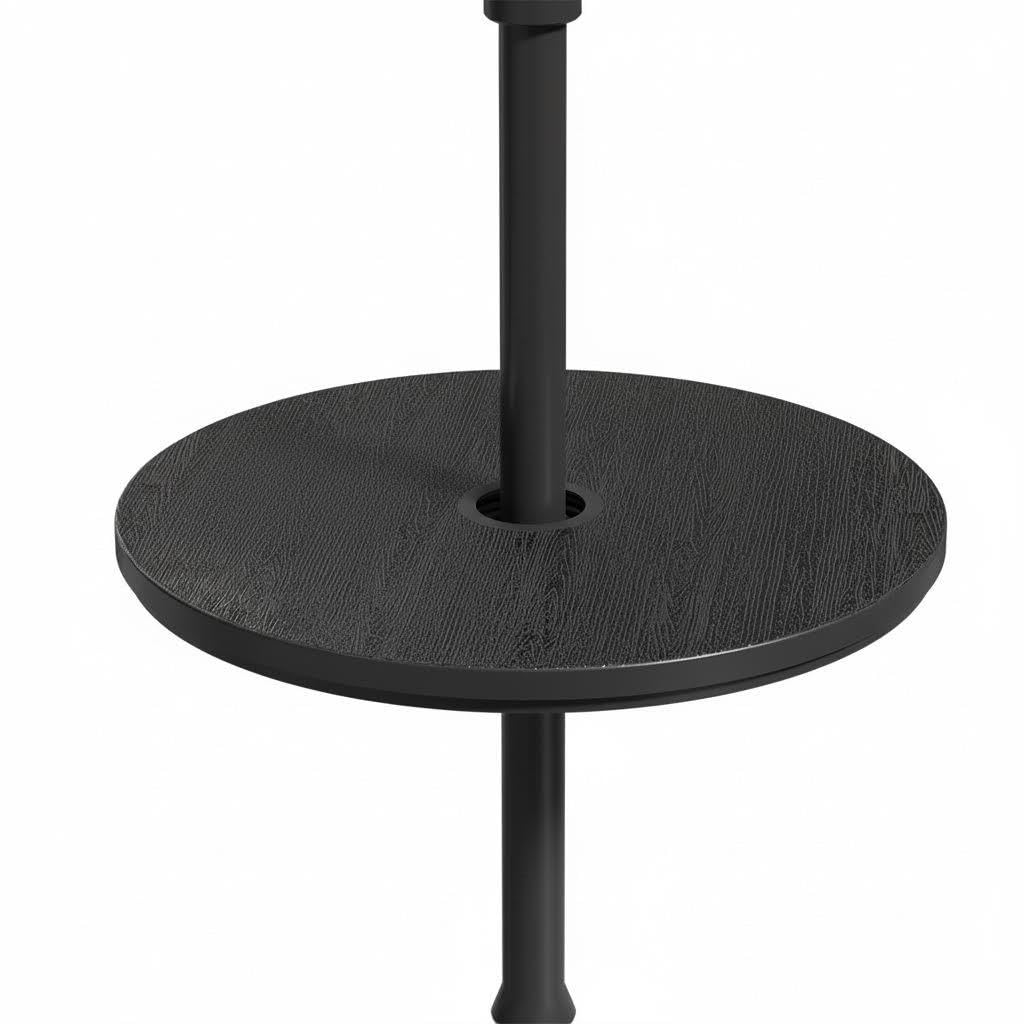 Diyfire umbrella table top view showing space for drinks under shade