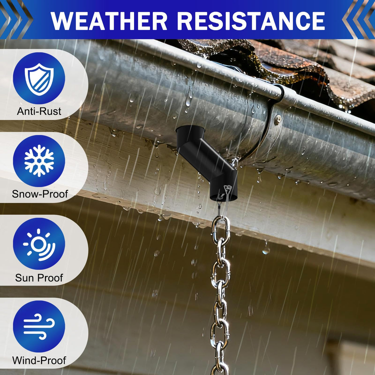 Durable DIYIIRON rain chain adapter in metal construction for long-lasting outdoor use