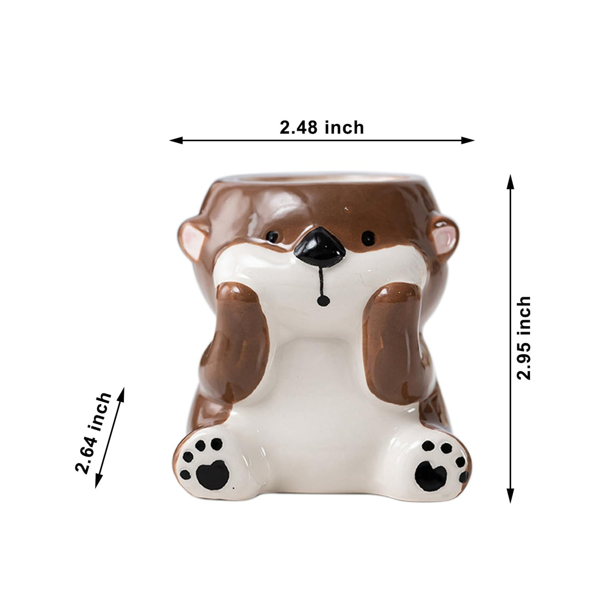 DIYOMR Ceramic Otter Planter highlights smooth glaze and decorative charm.