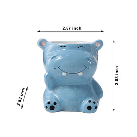 DIYOMR hippo planter top view shows plant opening