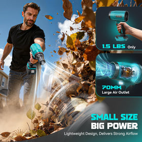 DIYtoolifz compact-design blower blends portability with strong wind for quick cleanup.