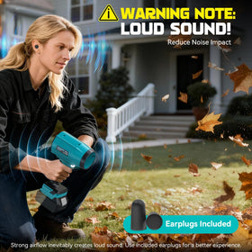 DIYtoolifz cordless leaf blower with built-in LED light for safe dim-space operation.