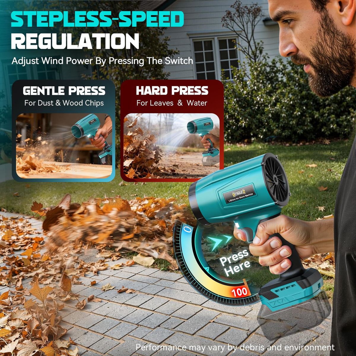 DIYtoolifz blower compatible with Makita 18V batteries for flexible power on hand.