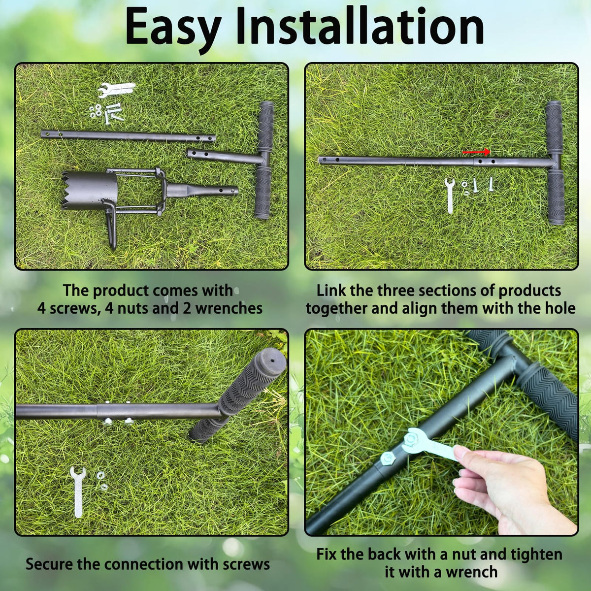 Dizvilz bulb planter with serrated base for stable holes