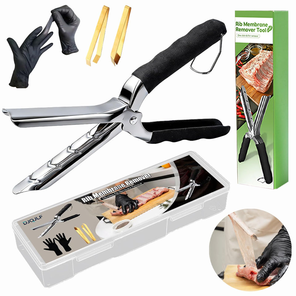 Djqjlf rib membrane removal tool set close-up of handle showing ergonomic control.