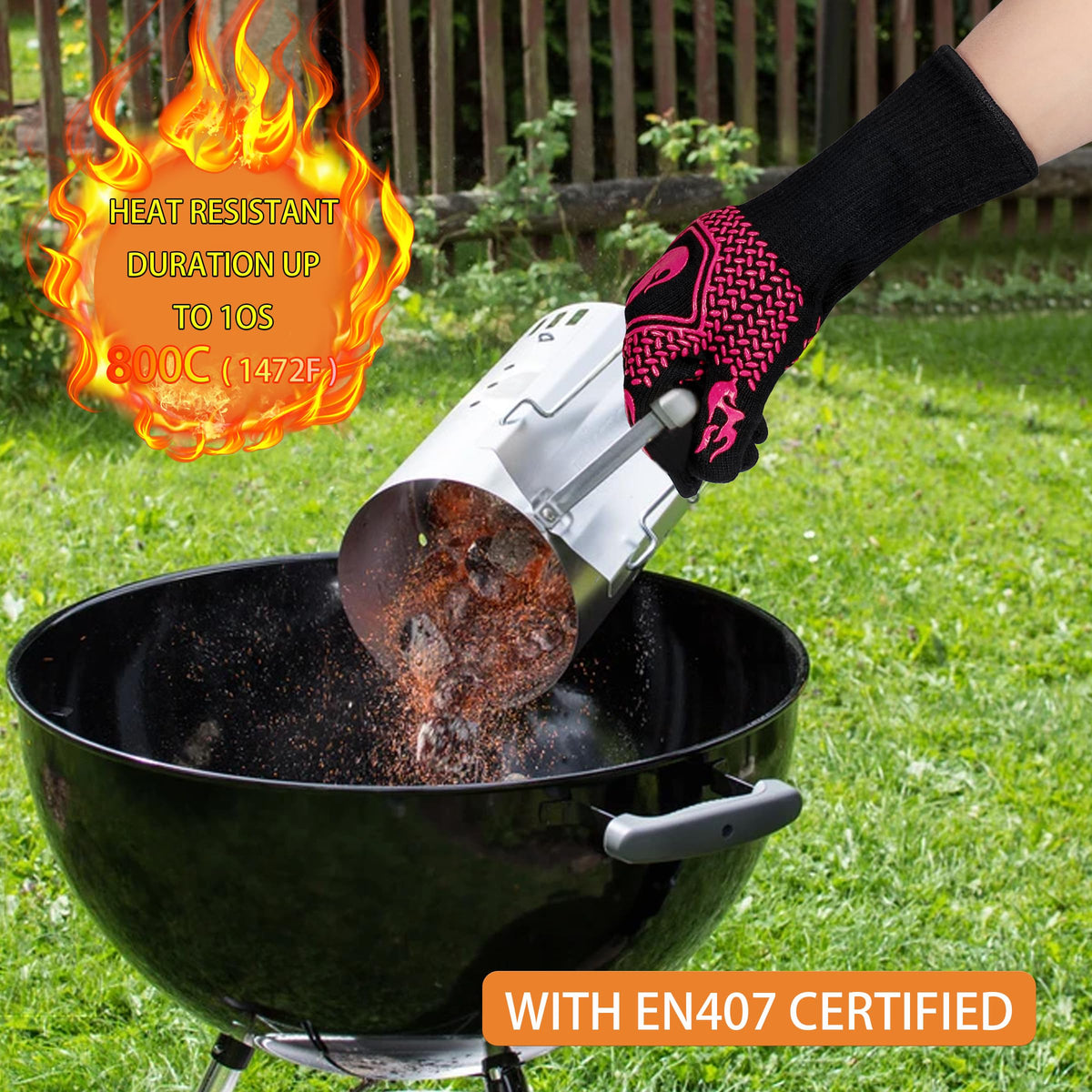 DKHDBD BBQ gloves feature breathable inner liner for comfortable all-day wear.