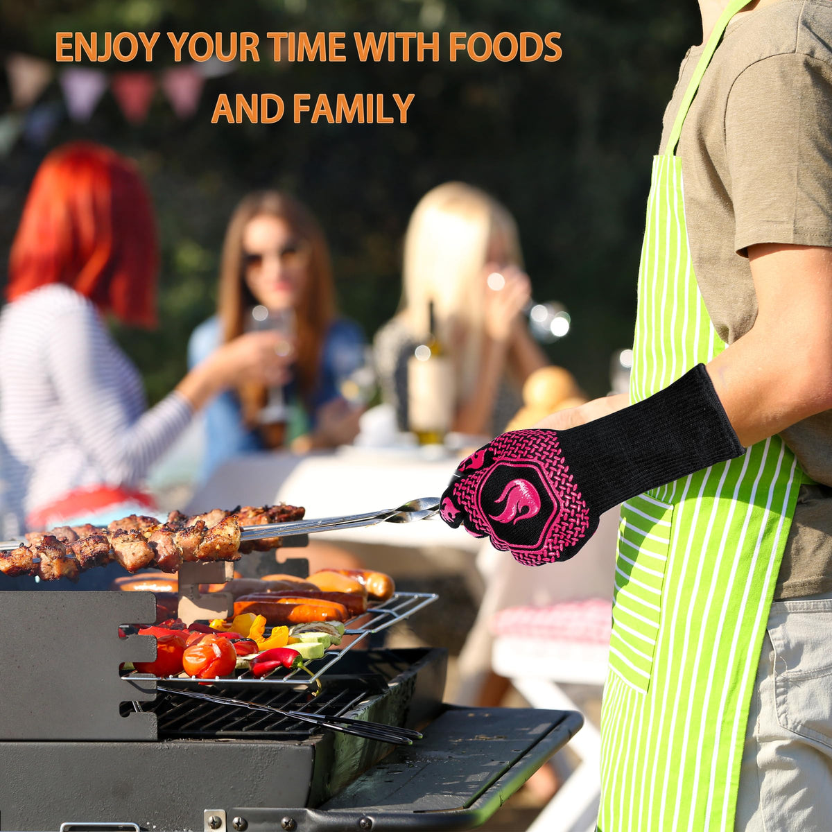 DKHDBD BBQ gloves are easy to clean and store with a hanging loop.