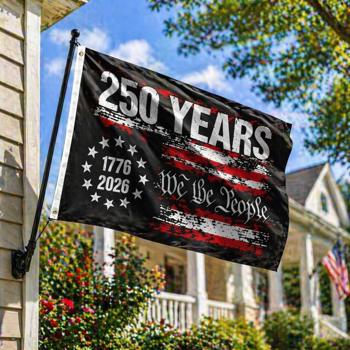 DKJOAZ 3ply spun polyester outdoor flag ensures wind resistance and long-lasting color.