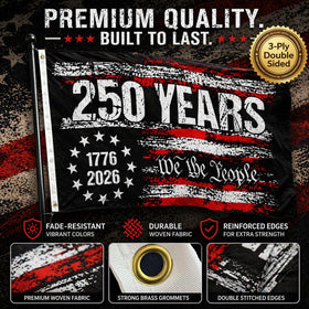 DKJOAZ true double-sided usa flag 1776 design readable from both sides.