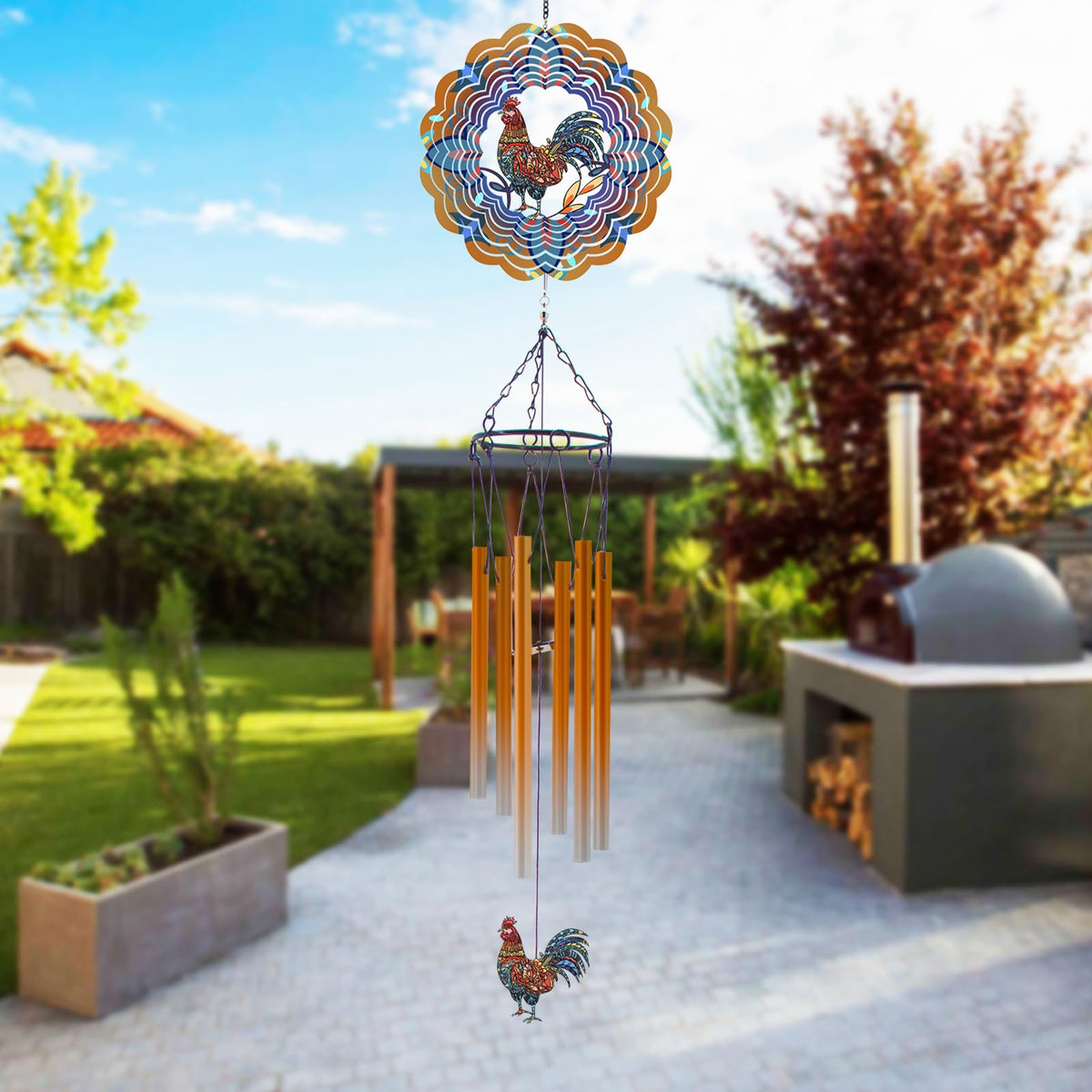 DKJOCKY wind chimes resist weather, keeping outdoor color vibrant.