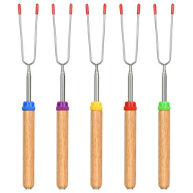 DkOvn green rotating marshmallow stick for even toasting around the campfire.