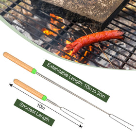 DkOvn red rotating roasting stick keeps kids' sticks distinct and fun.