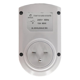 DL Wholesale Grow1 240V outlet timer back view showing easy wiring for scheduled power.
