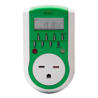 DL Wholesale Grow1 240V outlet timer front view for automating lights and devices.