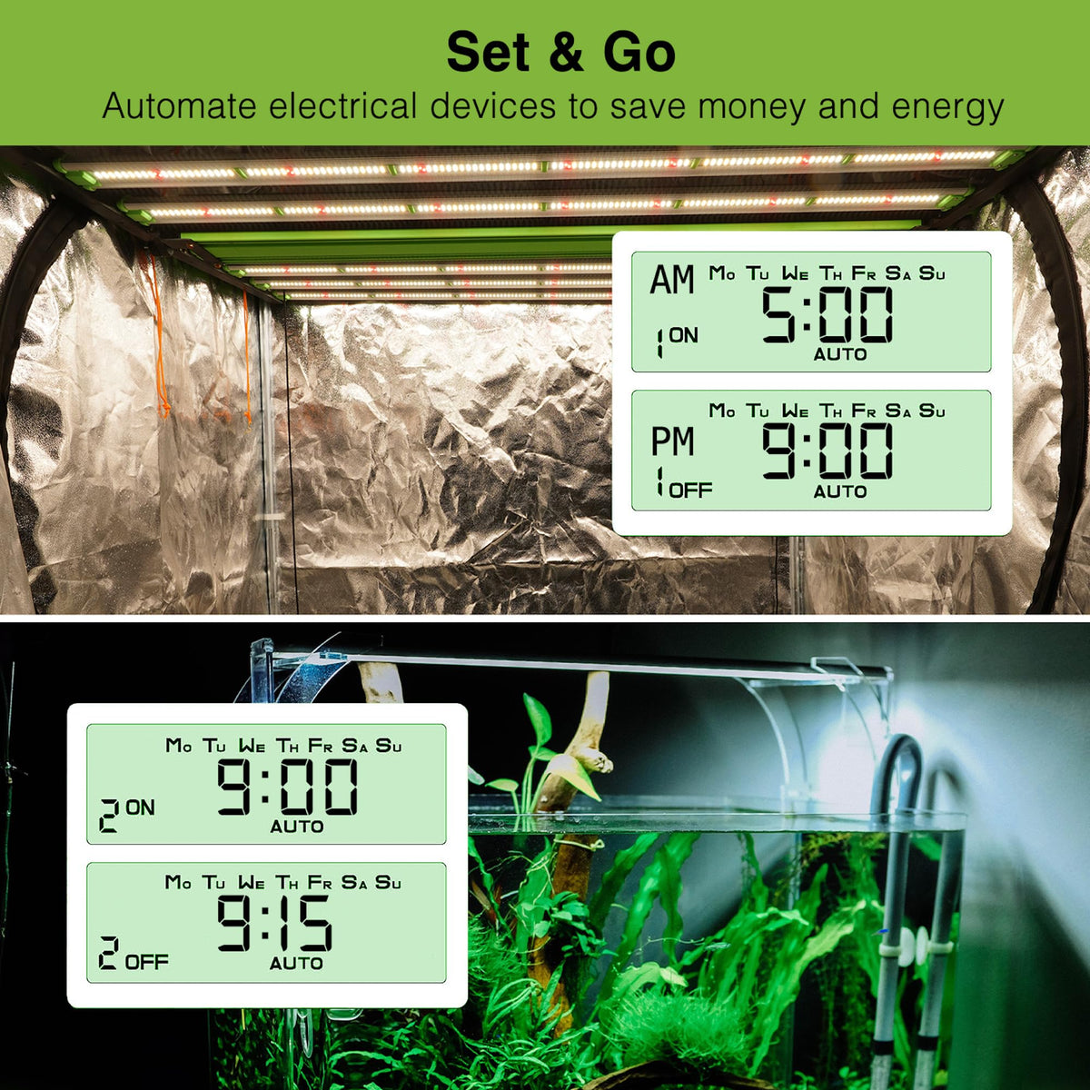 DL Wholesale Grow1 240V timer digital display for precise 1-minute cycles.