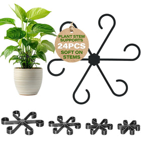 DLEHSRUU 24-piece plant stem support set showing versatile support for seedlings to mature plants