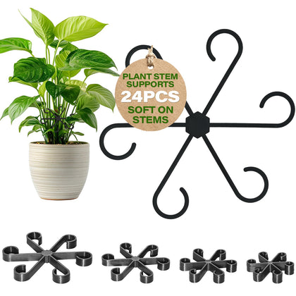 DLEHSRUU 24-piece plant stem support set showing versatile support for seedlings to mature plants