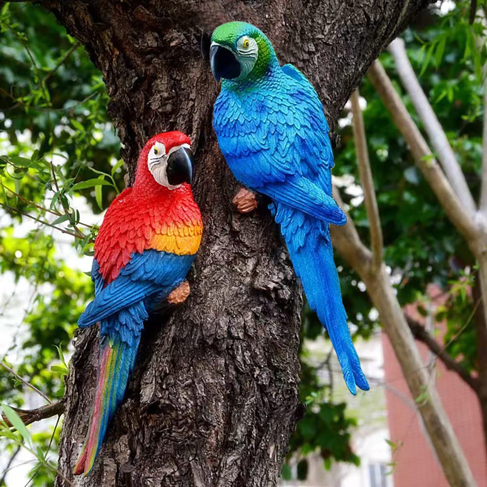 Dlfghos artificial macaw for outdoor garden decor adds color year-round