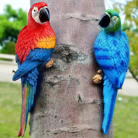 Dlfghos parrot statue for patios inspires lively yard display