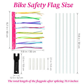 DLUGOPIS pole with flag assembly showing adjustable sections for different ride setups.