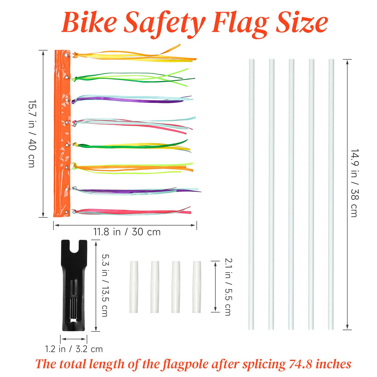 DLUGOPIS safety orange flag increases rider visibility in traffic