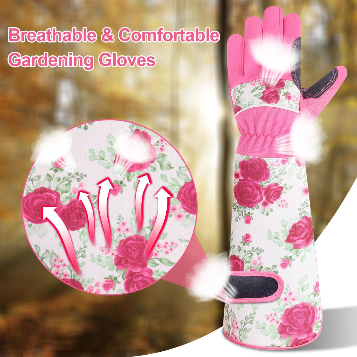 DLY Gardening Gloves adjustable cuffs ensure snug fit and insect protection