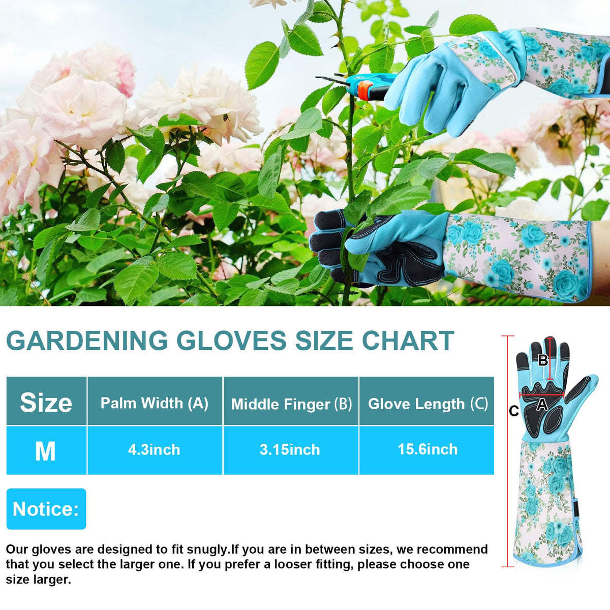 DLY gardening gloves adjustable cuffs ensure secure fit for different arms.