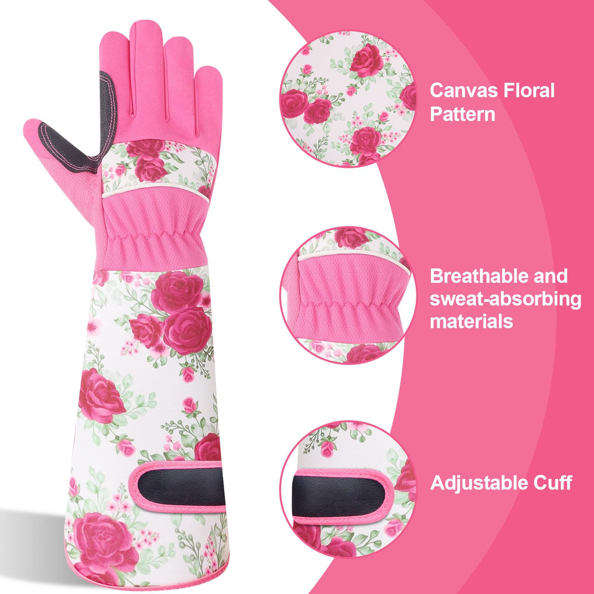 DLY Gardening Gloves breathable back promotes sweat absorption for all-day gardening comfort