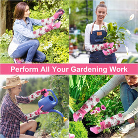 DLY Gardening Gloves gift-ready rose color set ideal for women gardeners