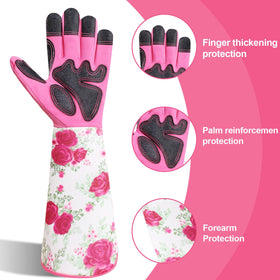 DLY Gardening Gloves palm grip highlights microfiber leather for secure handling during gardening tasks