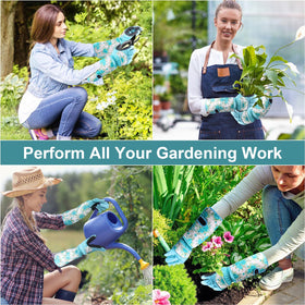 DLY gardening gloves rose-pattern design make a stylish gift for women.
