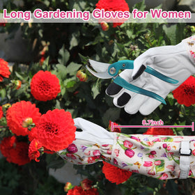 DLY Rose Gloves extended adjustable cuffs shield forearms from scratches