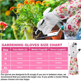 DLY Rose Gloves floral pattern back adds style and easy garden identification
