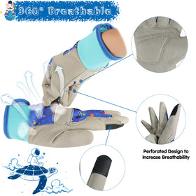 DLY Star Kids Gardening Gloves with adjustable wrist strap.