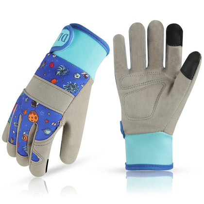 DLY Star Kids Gardening Gloves with cute pattern protect small hands.