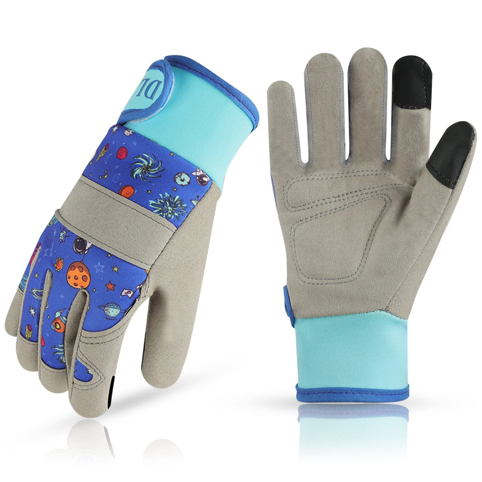 DLY Star Kids Gardening Gloves with cute pattern protect small hands.