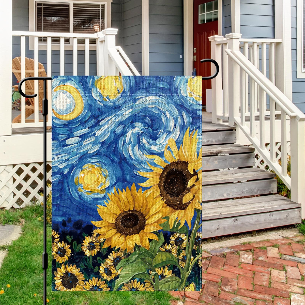 Dlzdn Burlap Yard Flag; sturdy, weather-resistant outdoor decor.