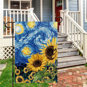 Dlzdn Burlap Yard Flag; sturdy, weather-resistant outdoor decor.