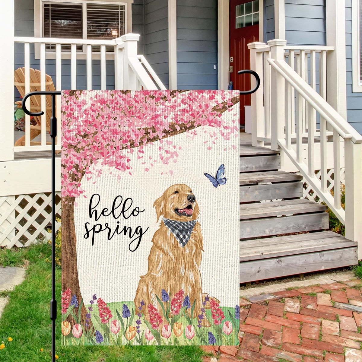 Dlzdn Double-sided garden flag shows bright images from both sides for versatile display.