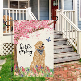 Dlzdn Double-sided garden flag shows bright images from both sides for versatile display.