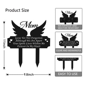 DMHMXZ memorial yard sign for Mom with weatherproof, rust-proof metal construction.