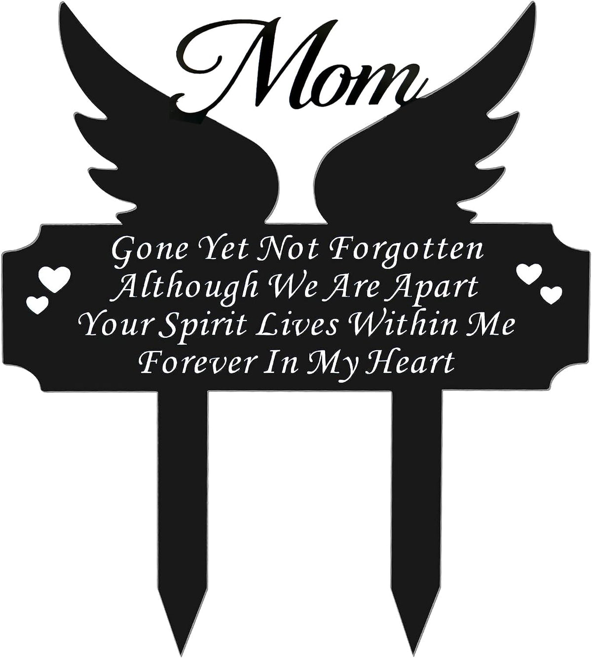DMHMXZ metal grave marker stake with bird wing design for outdoor remembrance.