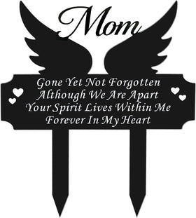 DMHMXZ metal grave marker stake with bird wing design for outdoor remembrance.